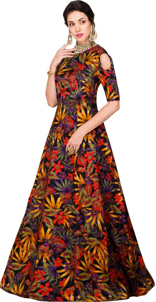 flipkart long frock for ladies