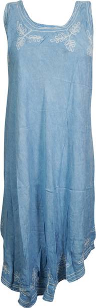 Indiatrendzs Women A-line Grey Dress
