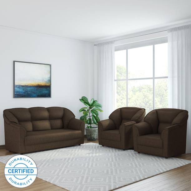 Sofa Set Sets At Best S In India Westido Leyland Fabric 3 1 Dark Brown Sofa Set