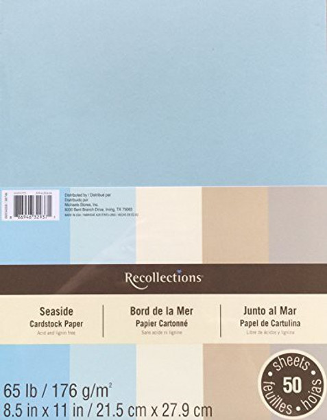 Recollections Cardstock Paper 50 Sheets 8 1//2 X 11 Cape Cod Blues
