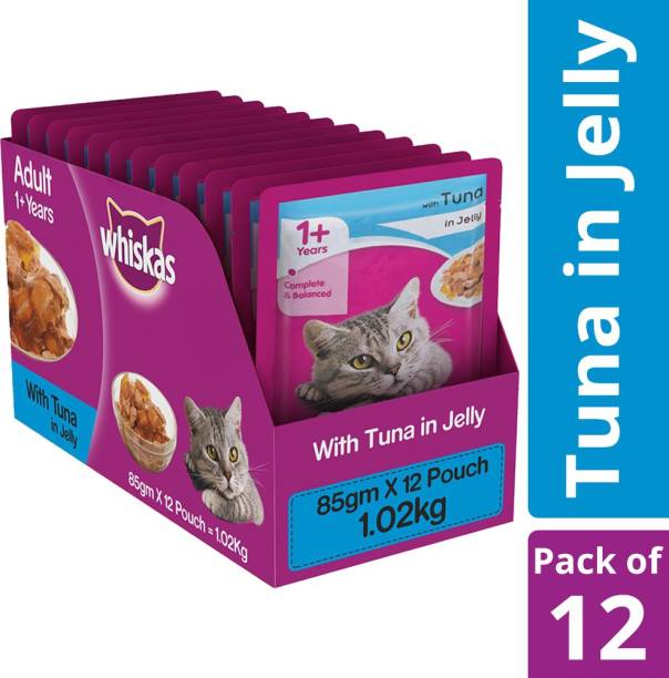 Whiskas Adult (+1 year) Tuna 1.02 kg (12x0.09 kg) Wet Adult Cat Food