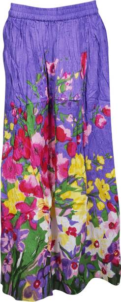 Indiatrendzs Printed Women A-line Purple Skirt