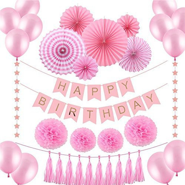 Veylin Rainbow Birthday Cake Bunting Topper For Kids Girls Boys