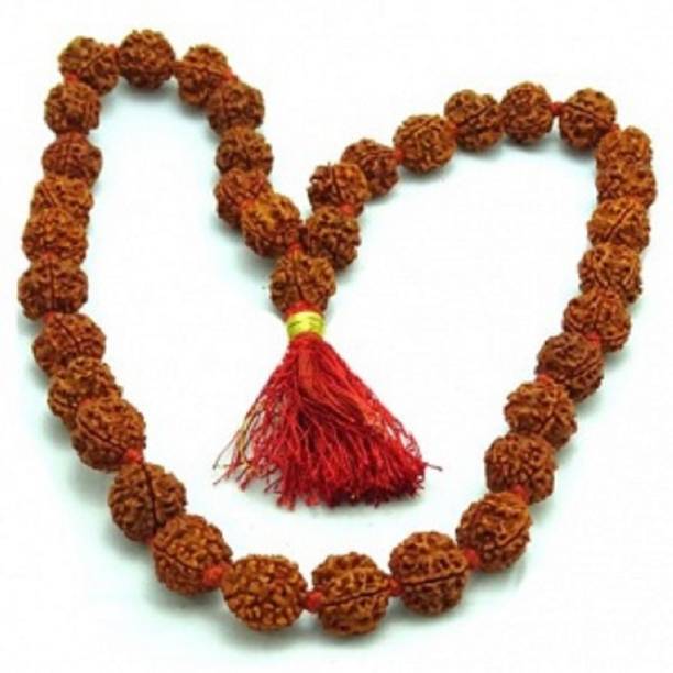 Jaipur Gesmtone Rudraksh Mala WIth Natural rudraksh Beads Wood Chain