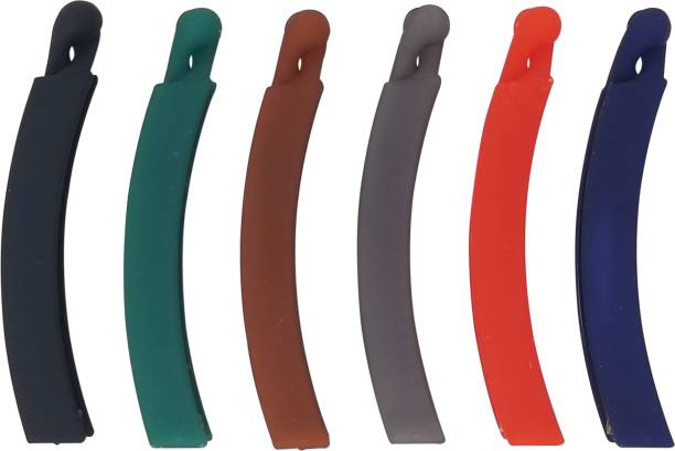 Evolution Banana Clips Thick Curved Matte Basic Colors, Medium size (Pack of 6) Banana Clip
