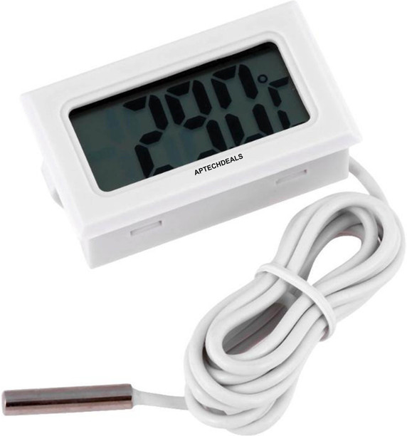 Digital Thermometer White+1Meters Cord 2 Pack fo Set Mini Digital Temperature Controller Thermometer Gauge Indoor Portable Temperature