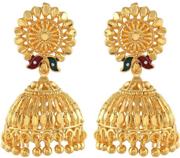 1 Gram Gold Earrings Online At Best Urbanela Traditional Ethnic One Gram Gold Plated Jhumki Earring For Women S With Guaranteed