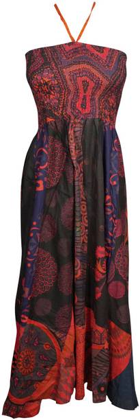 Indiatrendzs Women Fit and Flare Multicolor Dress