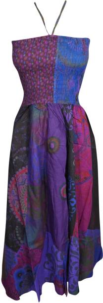 Indiatrendzs Women Fit and Flare Multicolor Dress