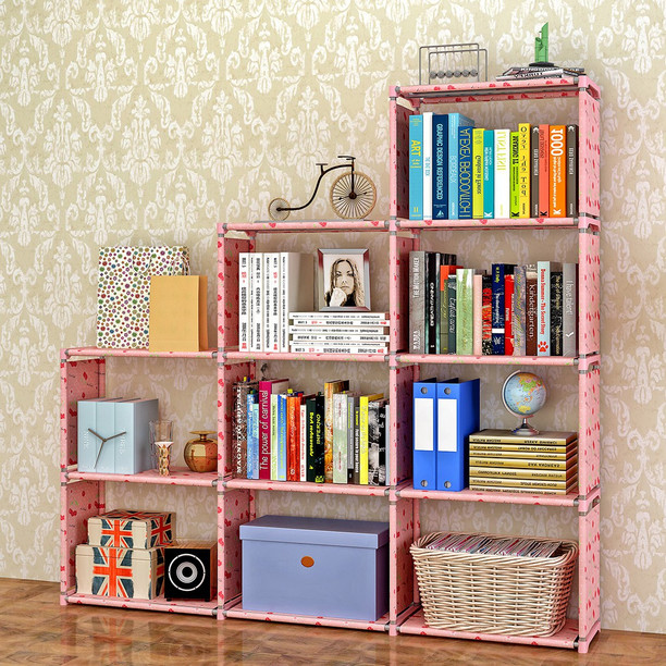 Wooden Bookcase 5-Shelf Storage Bookshelf Solid Wood Home Decor Cabinet Cherry