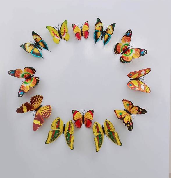 Rangoli ?? 12 cm 3D Butterfly Decoration Self Adhesive Sticker