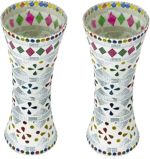 AFAST Attractive & Decorative Glass Flower Pot Vase ( Hand Decorate) HS2 Glass Vase