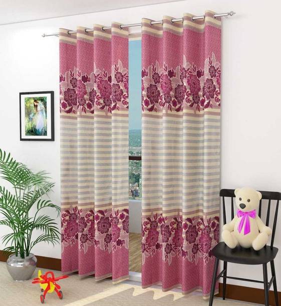 Jyoti Home Decor Curtains Accessories Jyoti Home Decor 84 Cm 3 Ft Polyester Window Curtain Pack Of 2