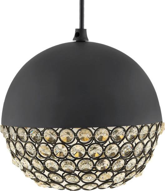 Homesake Matt Black Crystal Hanging Globe Light, Ceiling Light, Nordic E27 Pendant Pendants Ceiling Lamp