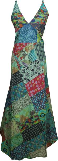 Indiatrendzs Women Fit and Flare Multicolor Dress