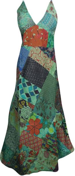 Indiatrendzs Women Fit and Flare Green Dress