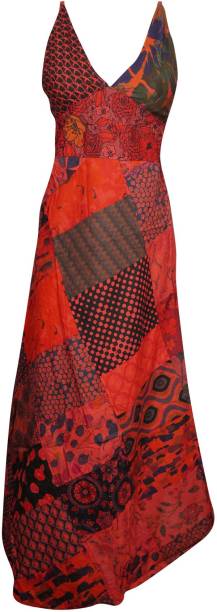 Indiatrendzs Women Maxi Red Dress