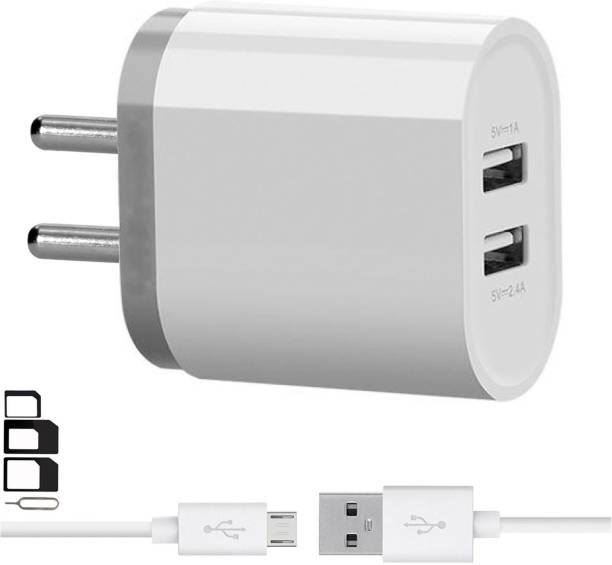 ShopMagics Wall Charger Accessory Combo for Spice Xlife 514Q, Xlife Proton 5 Pro, Xlife M5 Pro, Xlife M5Q Plus, Xlife 450Q, Stellar 518, Mi-504 Smart Flo Mettle 5X, Stellar Mi-526, Android One Dream UNO Mi-498, Mi-514, Xlife 431Q, Mi-401, Xlife 405, Xlife 512, Smart Flo Mi-348E, Stellar 509, Xlife 511 Pro, Stellar Mi-362, Xlife 431Q Lite, Xlife 364, Smart Flo Mettle 4X Mi-426, Xlife 406 Dual Port Charger With 1 Meter Micro USB Charging Data Cable And SIM Adapter