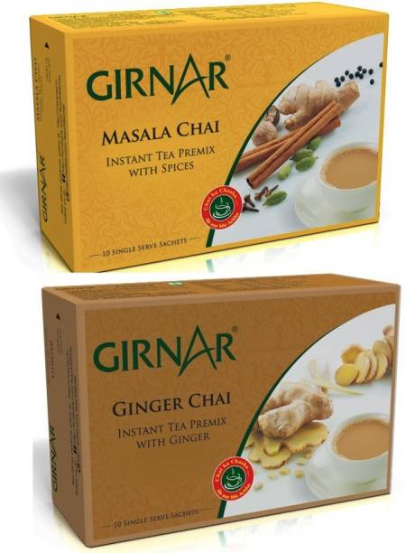 Girnar Tea Combo Pack Masala & Ginger Spices, Ginger Instant Tea Box