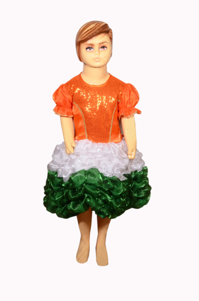 tri colour dress for baby girl