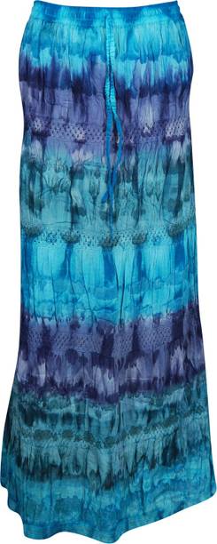 Indiatrendzs Printed Women A-line Blue Skirt