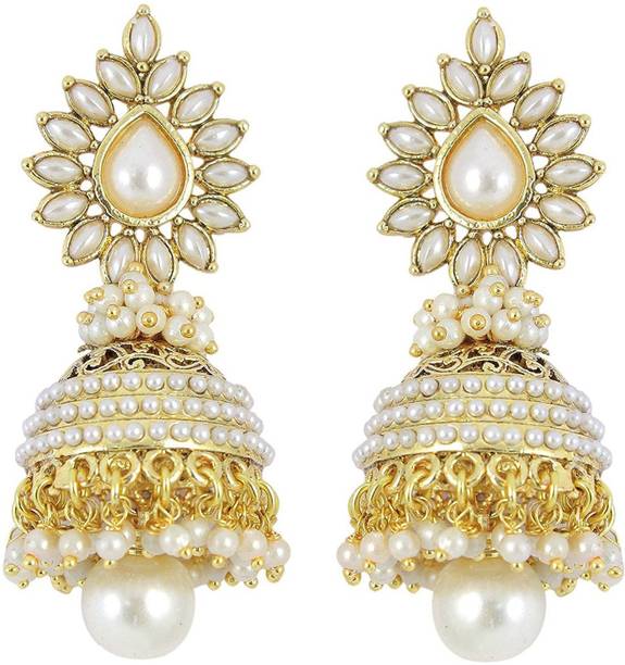 Gold Jhumka Online At Best Prices In India Aabhu Fashion Jewellery Gold Plated Pearl Polki Stylish Fancy Party Wear Traditional Jhumka Jhumki Earrings