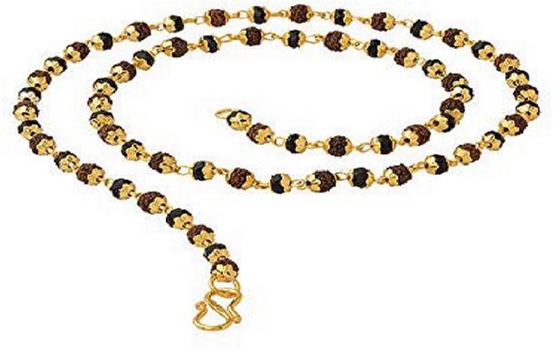 Jaipur Gemstone Rudraksh Panchmukhi Shiv Shakti Mala Wood Chain