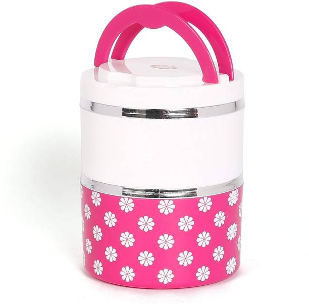 JAYCO Venice Insulated Designed 2 Layer Lunch Box Pink 2 Containers Lunch Box