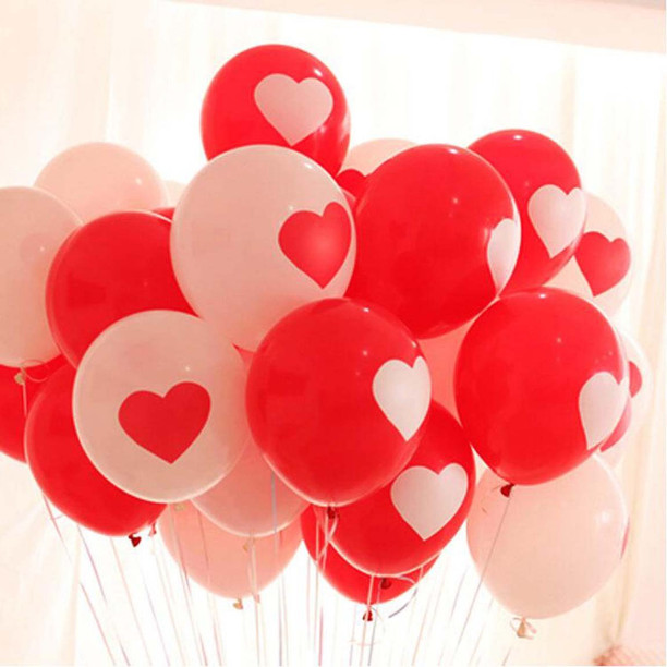 100 x 6/" Heart Love shaped party balloons in assorted colours