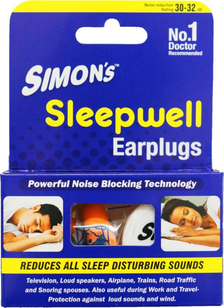Simon's Sleepwell Earplug COMBI PACK- 3 Foam + 1 Silicon Earplug + Free carry case Ear Plug