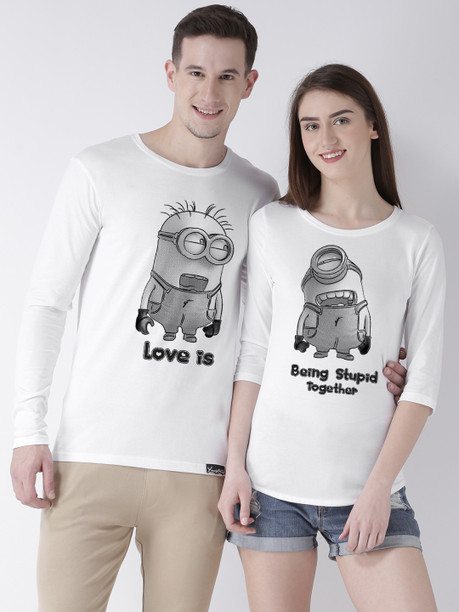 Stick On Couple Tshirts - Buy Stick On 