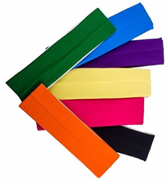 JAGTEK Fashionable Gym Workout Head Bands For Women's, Multicolored, 10 Grams, Pack of 7 Head Band