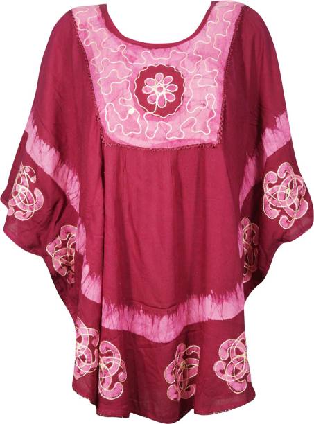 Indiatrendzs Embroidered Rayon Women Kaftan