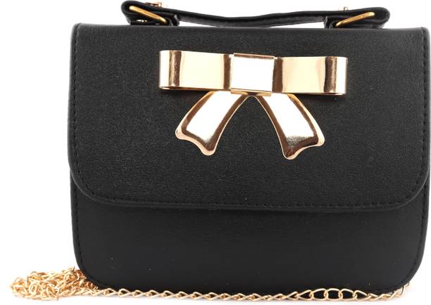 T Square Handbags Clutches Online T Square Women Casual Black Rexine Sling Bag