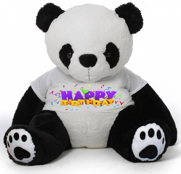 Click4deal 4 Feet Panda Teddy Bear Waring A Happy Bithday Tshirt 121 Cm Click4deal 4 Feet Panda Teddy Bear Waring A Happy Bithday Tshirt 121 Cm