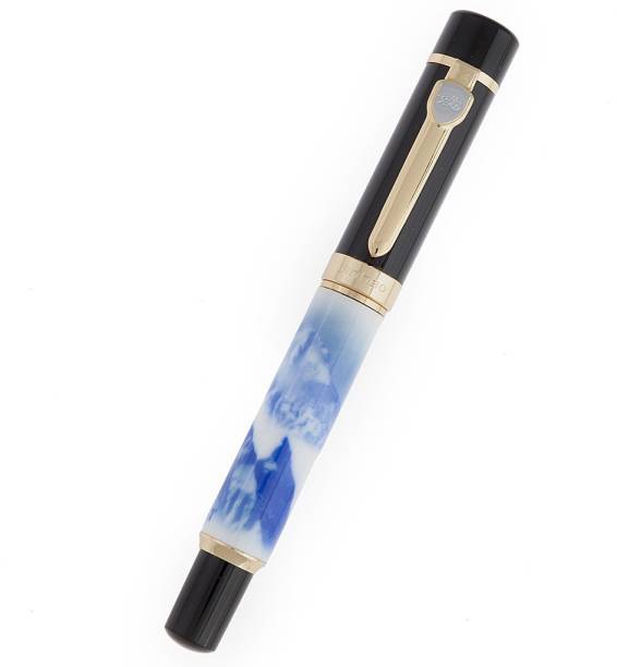 JINHAO GRAND EVEREST PORCELAIN 18KGP Medium NIB FOUNTAIN PEN Fountain Pen