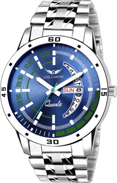 Lois Caron LCS-8075 BLUE DIAL DAY & DATE FUNCTIONING Watch - For Men