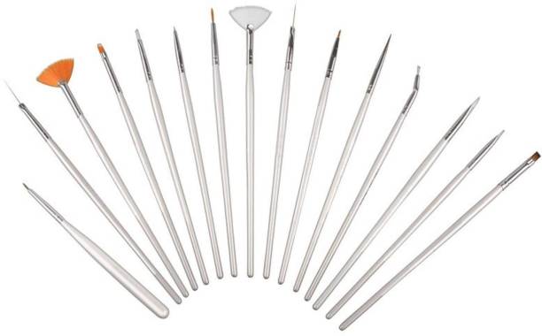 SYGA 15pcs Acrylic Nail Art Design Painting Tool Pen Polish White Nail Brush Set