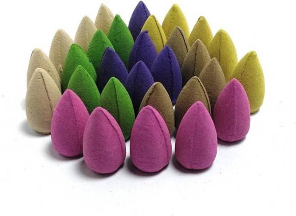 Tryviz Fragrance Pack of Aeromatic Backflow Incense Cones (for Backflow Incense Buddha Karate Baby Monk and Fountain,Smoke) (Pack of 60 Dhoop