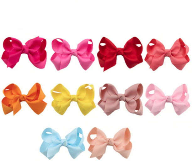 Lux Accessories Christmas Holiday Xmas Glitter Bow Clips Pack 3PC