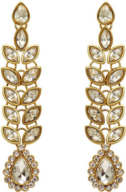 Jaipur Mart Earrings Online At Best Jaipur Mart White Color Traditional Kundan Earrings For Women Alloy Dangle Earring