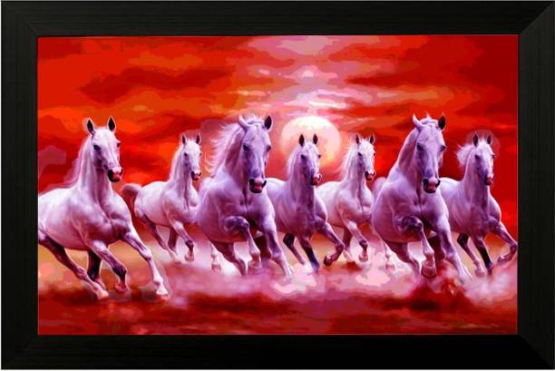 Pintura 7 running horses Ink 13 inch x 19 inch Painting