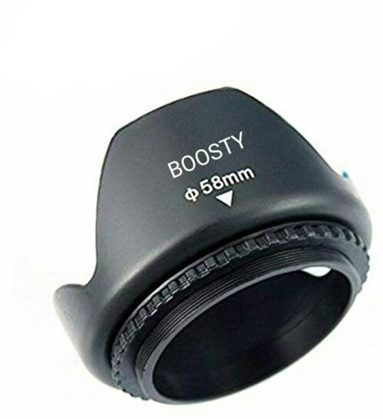 BOOSTY 58mm Screw In Tulip Shaped Flower With Locking Ring  Lens Hood