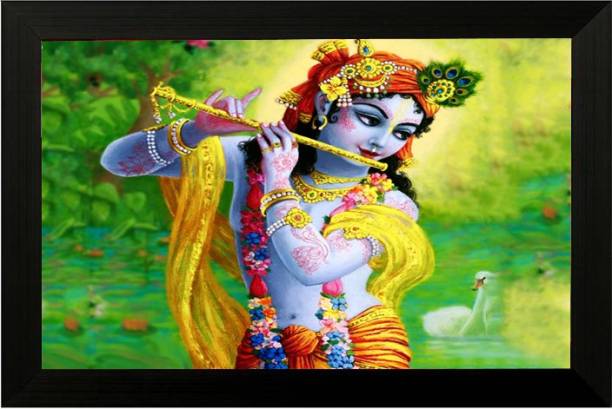 Pintura Krishna playing fluteDesigner Painting # Wall D...