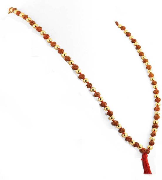 Jaipur Gemstone Rudraksh Shiv Shakti Mala Wood Necklace