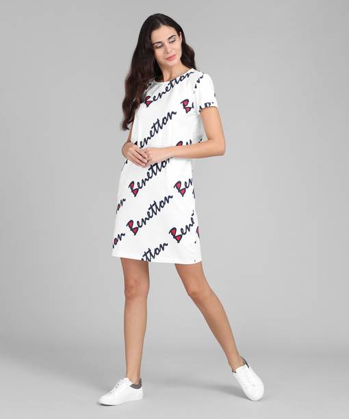 Women Dresses Skirts For Online At Best United Colors Of Benetton Women Shift White Dress