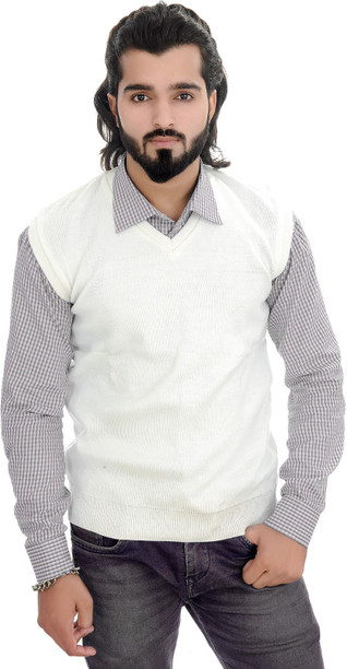 white half sleeve sweater