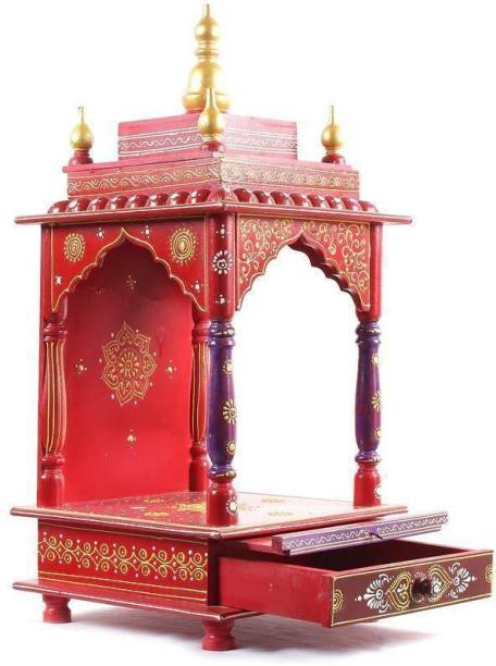 kamdhenu art and craft Wooden Temple/ Home Temple/ Pooja Mandir/ Pooja Mandap/ Temple for Home Engineered Wood Home Temple