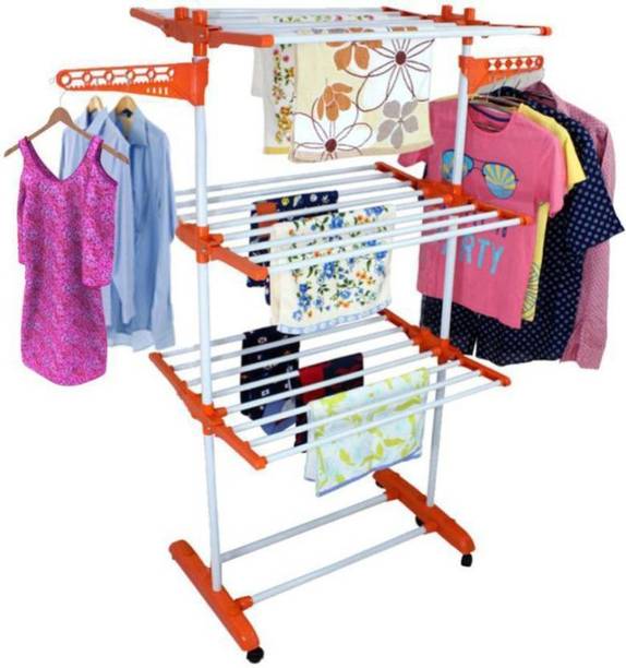 Cloth Dryer Stands At Best S In Tnc 3 Tier Cloth Drying Rack Made In India Movable And Foldable Carbon Steel