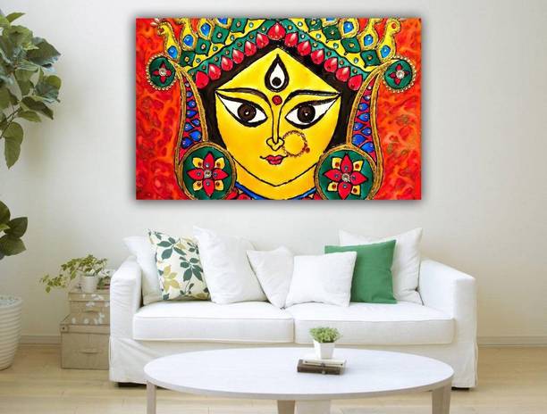 Tamatina Paintings Online At Best Prices In Tamatina Canvas Painting Maa Durga Modern Art Relgious 14 Inch